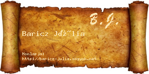Baricz Júlia névjegykártya